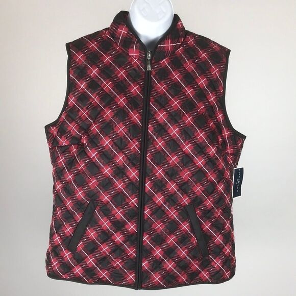 Karen Scott Charlie Plaid Vest women’s size large - Picture 2 of 5